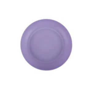 Your Zone 24 Piece Plastic Dinnerware Set for Kids with 4 Each Trays Bowls Plates Cups Forks Spoons in Pink Purple Aqua Blue Green