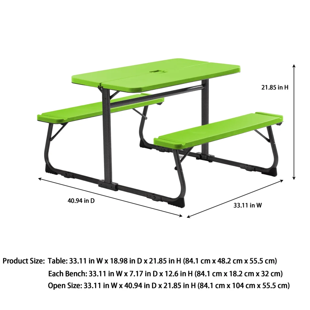 Your Zone Folding Kids Activity Table – Navy Textured Surface — alternate angle showing full product