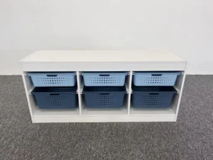 Your Zone Kids Sliding Bin Organizer with 4 Storage Bins, Blue