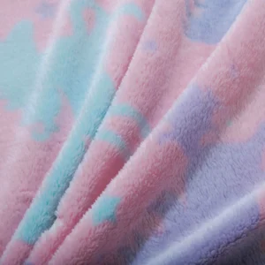 Your Zone Pink Unicorn Polyester Velvet Plush Glow in the Dark XL Oversized Throw Blanket 50 X72 inches Kids