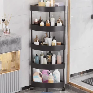 ZUNMOS 3 Tier Utility Rolling Cart Metal Mobile Storage Cart Lockable Caster Wheels Shelves Organizer Livingroom Bathroom Kitchen Narrow Places White