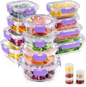 Airtight Glass Food Storage Set – 34-Piece Meal Prep Containers
