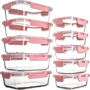 Airtight Glass Meal Prep Food Storage Containers – 34-Piece Set