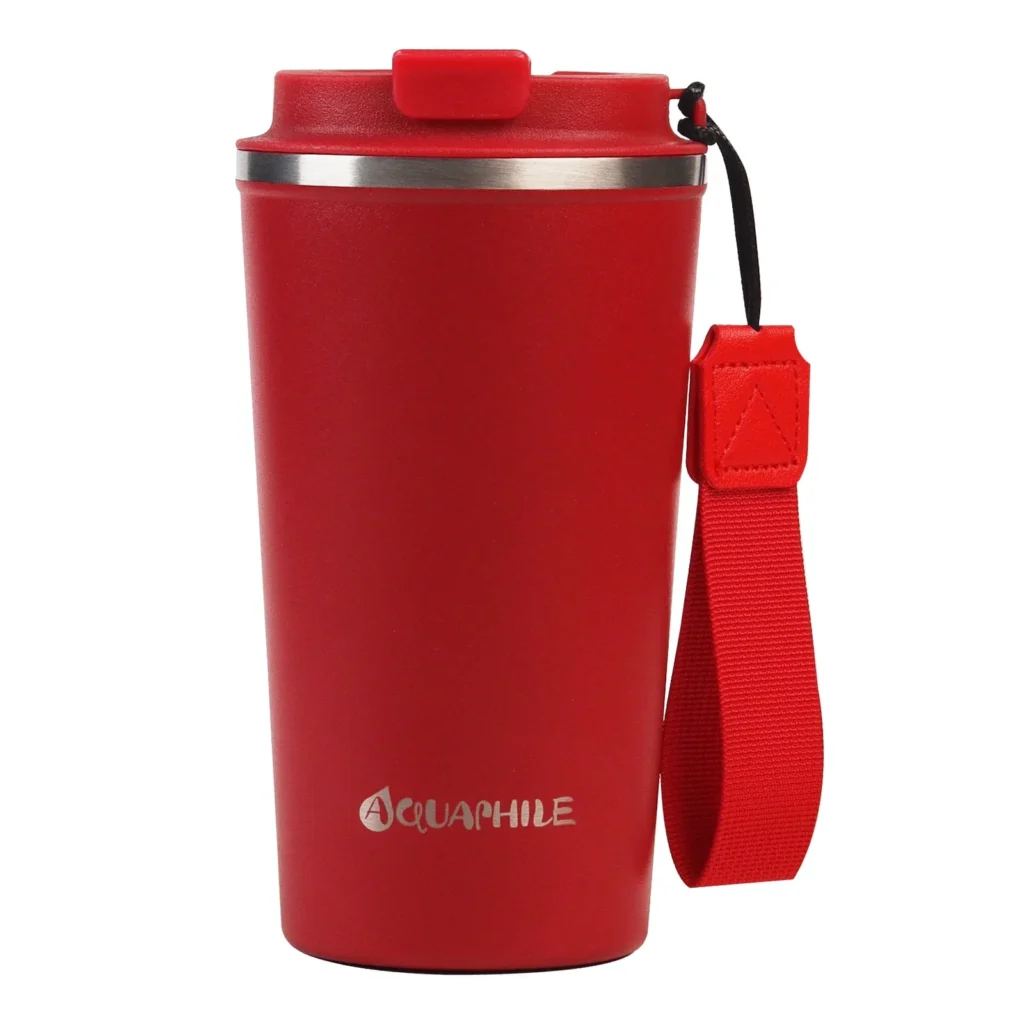 Aquaphile 17oz Leak-Proof Thermal Travel Mug – Hot & Cold Red