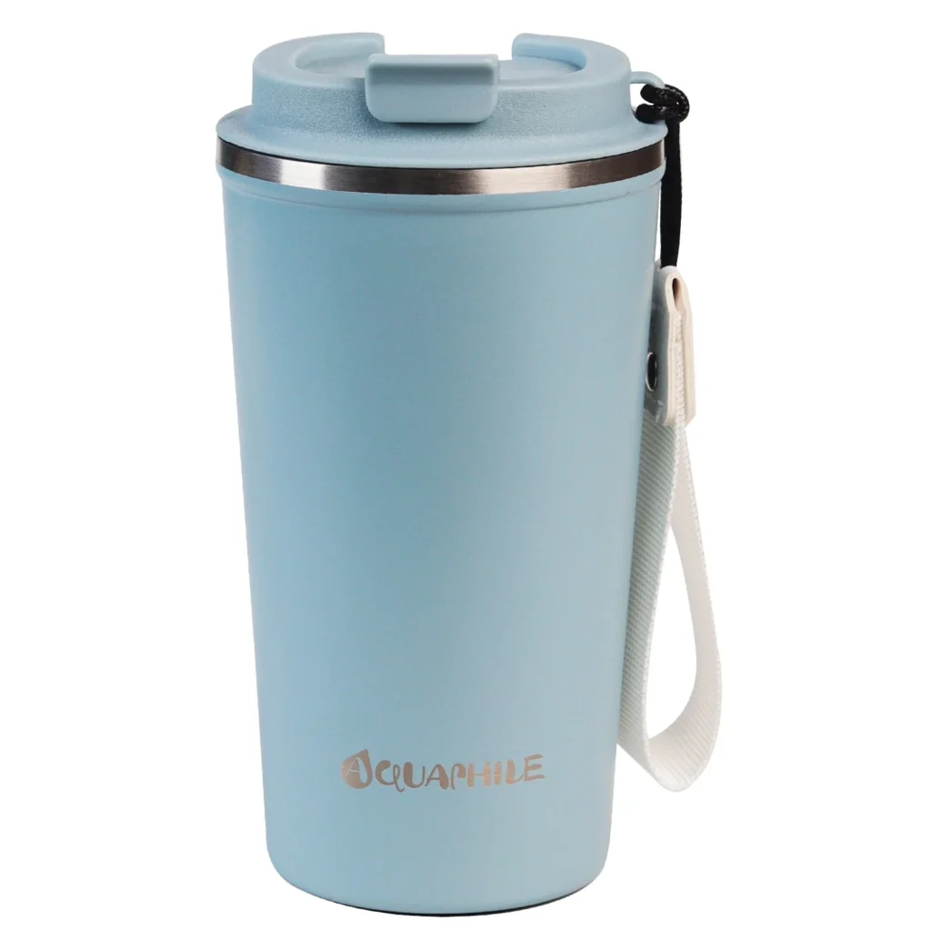 Aquaphile 17oz Leak-Proof Thermal Travel Mug – Hot & Cold Red β alternate angle showing full product