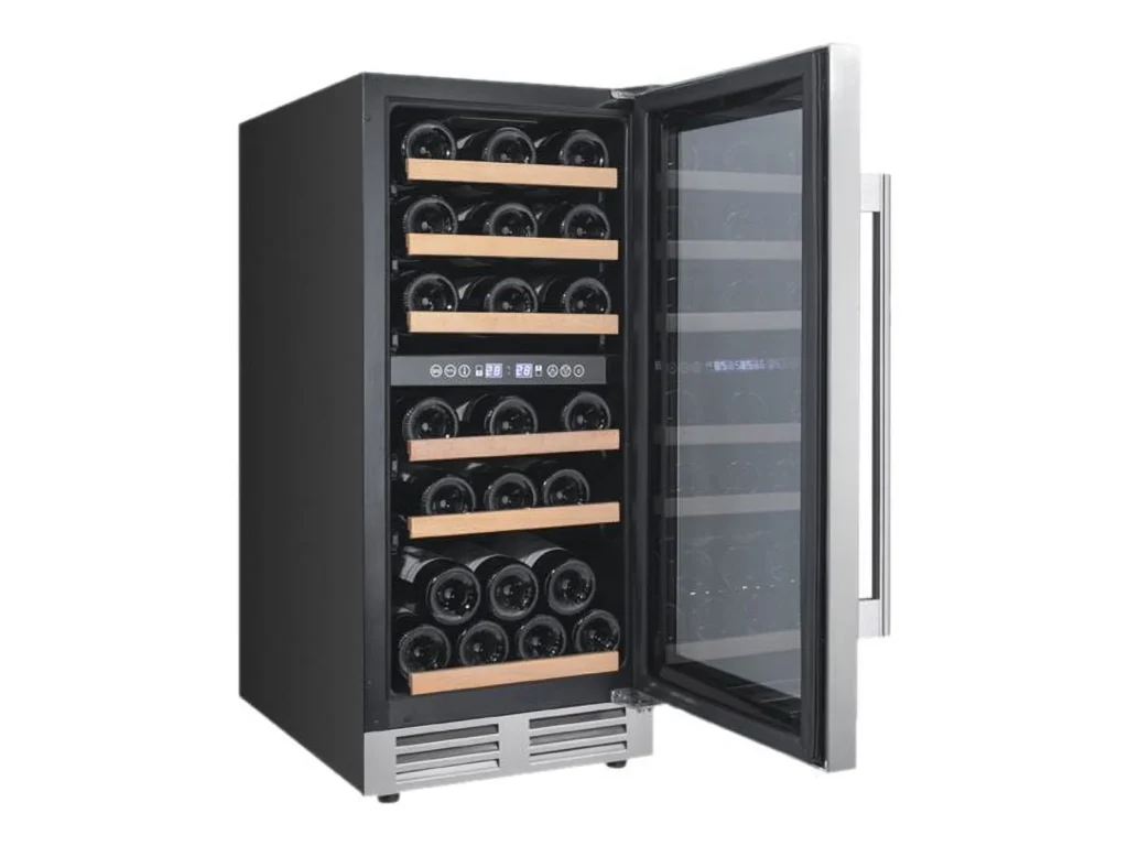 Arctic King 115-Can Beverage Cooler – Stainless Steel Look — alternate angle showing full product