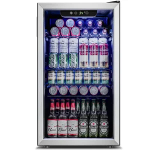 Arctic King 115-Can Beverage Cooler – Stainless Steel Look