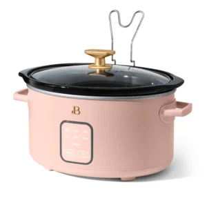 Beautiful 4Qt Slow Cooker with Touch Display – Rose Pink