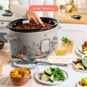 Beautiful Drew Barrymore 6 QT Programmable Slow Cooker – Wildflower Porcini