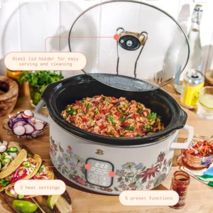 Beautiful Drew Barrymore 6 QT Programmable Slow Cooker – Wildflower Porcini