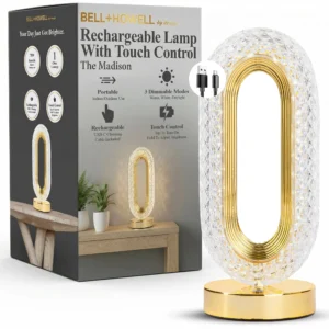 Bell and Howell Madison Cordless LED Lamp – Rechargeable Oval Ring Design