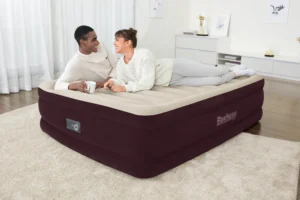 Bestway Queen Air Mattress with Built-in Pump – Maroon 20 Series