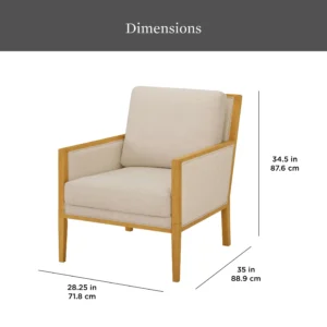 Better Homes & Gardens Windsor Linen Armchair – Espresso Wood