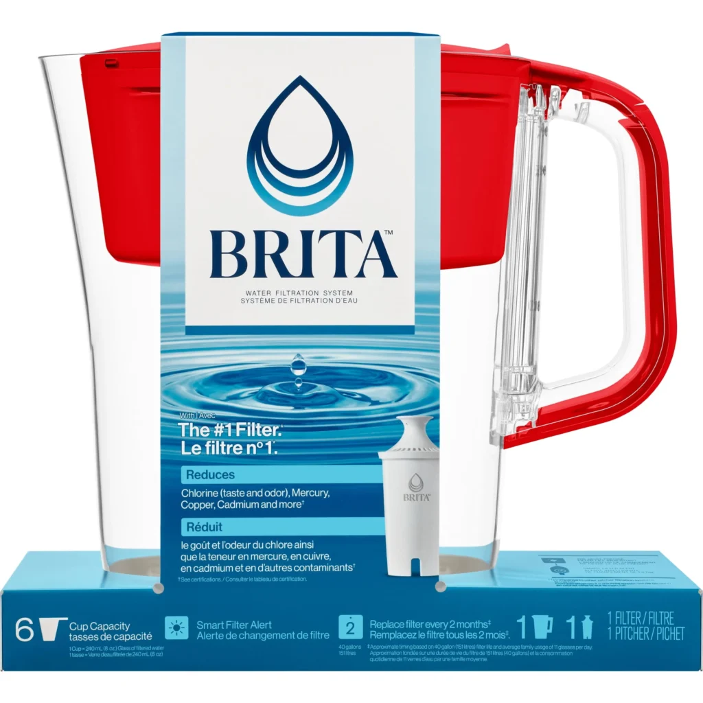 Brita Denali 6-Cup Water Filter Pitcher – Crisp, Clean Hydration β close-up detail of design and finish