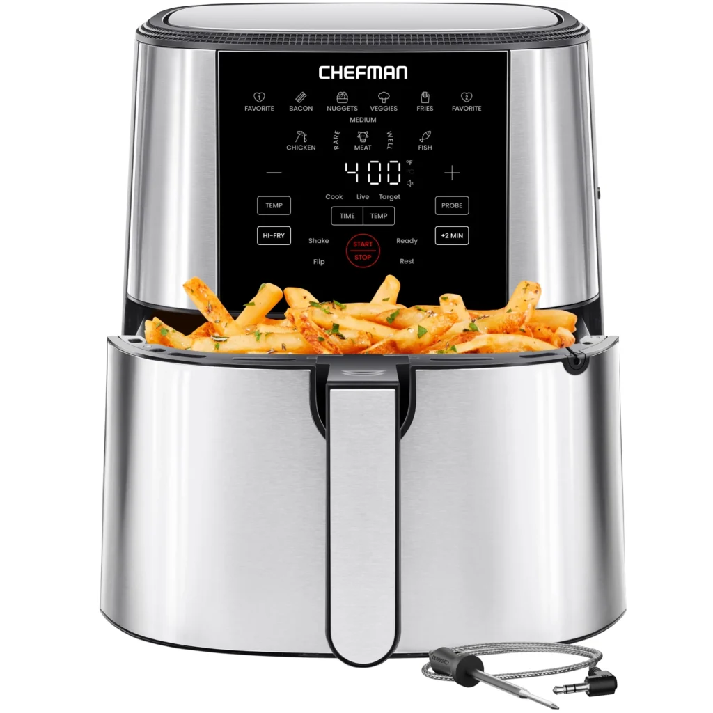 Chefman Digital 10 Qt Air Fryer + Rotisserie – 17 Presets β alternate angle showing full product