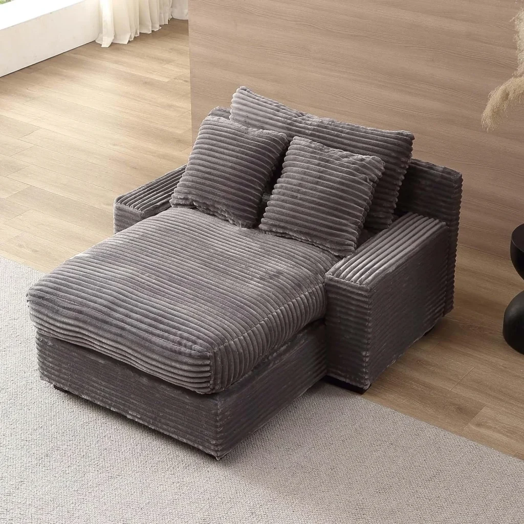 Cloud Plush Corduroy Oversized Chaise Lounge – Plush Deep Seater