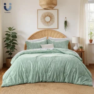 Cozy Comfort Sage Green Floral Reversible Comforter Set – Queen Size