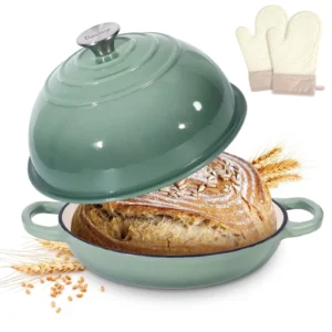 Davivy 5.5 Qt Enameled Cast Iron Bread Oven – Bonus Kneading Mat