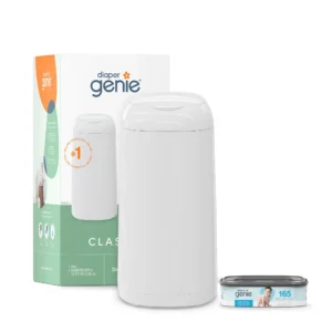 Diaper Genie Classic Odor-Locking Diaper Pail – White, 165 Ct Refill