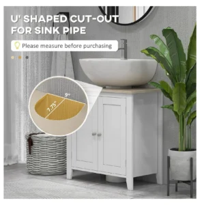 Ditangy Pedestal Sink Storage Cabinet Under Sink Cabinet Bathroom Vanity Cabinet Shape and Adjustable Internal Shelf White