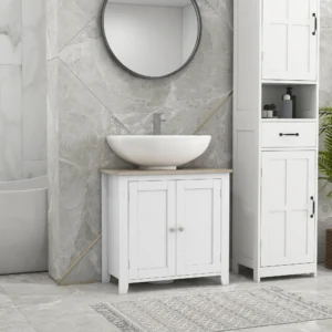 Ditangy Pedestal Sink Storage Cabinet Under Sink Cabinet Bathroom Vanity Cabinet Shape and Adjustable Internal Shelf White