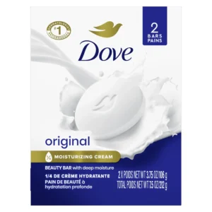 Dove Beauty Bar Soap – 1/4 Moisturizing Cream for All Skin (2-Pack)