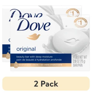 Dove Beauty Bar Soap – 1/4 Moisturizing Cream for All Skin (2-Pack)