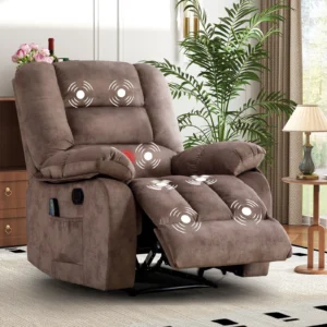 Ebello Design Overstuffed Massage Recliner – Heat & Vibration