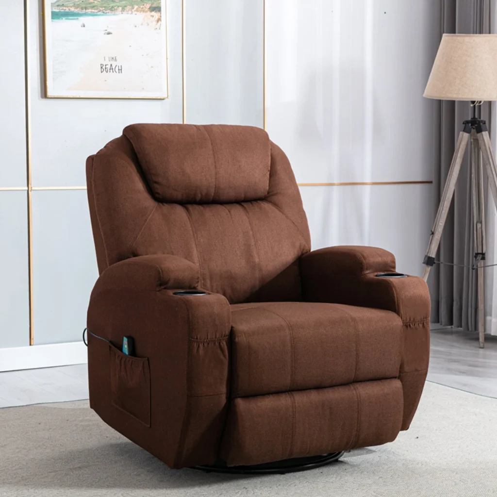 Ebello Design Overstuffed Massage Recliner – Heat & Vibration β close-up detail of design and finish