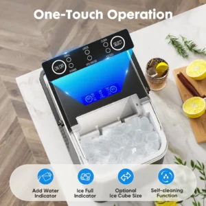 EDX Portable Countertop Ice Maker – Self-Cleaning Bullet Ice