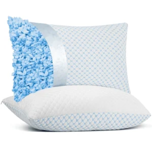 Emonia Cooling Memory Foam Queen Pillows – Adjustable Support, 2-Pack
