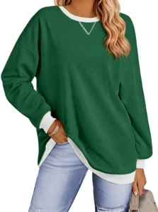 Fantaslook Color Block Sweatshirt – Trendy, Breathable Crewneck