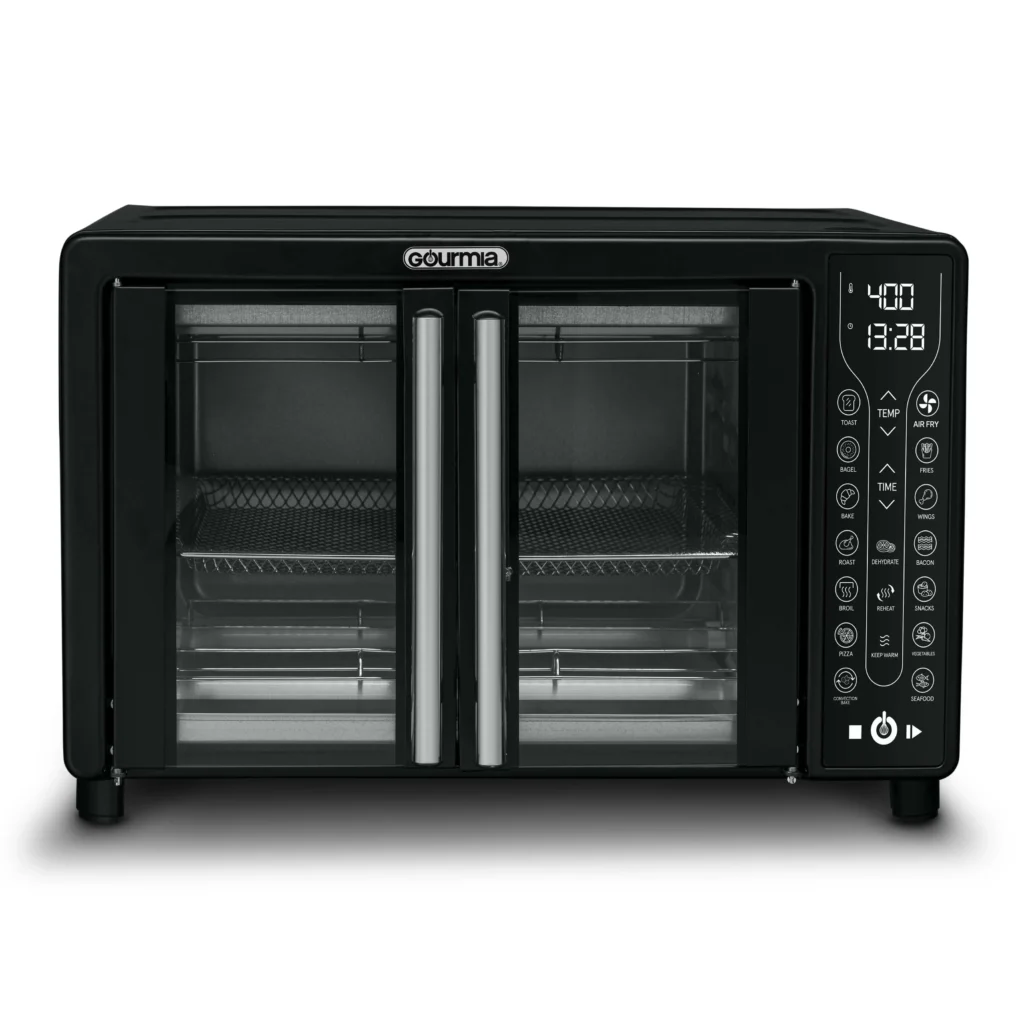 Gourmia Digital French Door Air Fryer Oven – Versatile Black Finish β close-up detail of design and finish