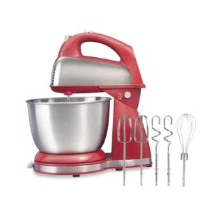 Hamilton Beach Classic 4 Qt 6-Speed Stand Mixer – Red Stainless Steel