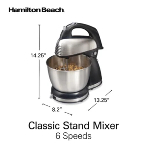 Hamilton Beach Classic 4 Qt 6-Speed Stand Mixer – Red Stainless Steel