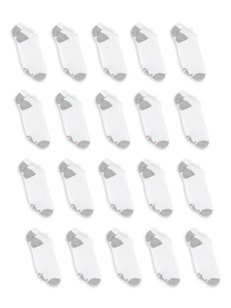 Hanes Men’s Lightweight No Show Socks (20-Pack) – Breathable Comfort