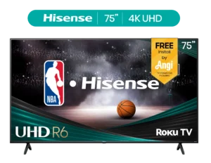 Hisense 75″ 4K UHD Roku Smart TV – HDR R6 Series