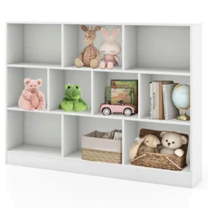 Homfa 7 Cube Geometric Toy Storage Organizer – 4 Drawers, Natural