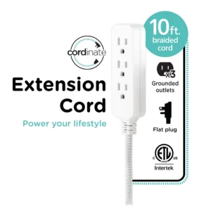 Hyper Tough 10ft Outdoor Extension Cord – Grounded & Weatherproof