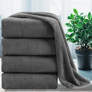 Jessy Home Oversized 700 GSM Bath Sheet Towels – 4-Pack Dark Gray