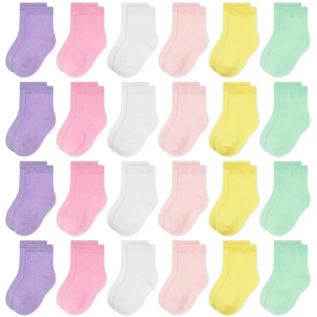 Kids Crew 24-Pair Mid-Cut Athletic Socks – Ultimate Multipack Value — close-up detail of design and finish