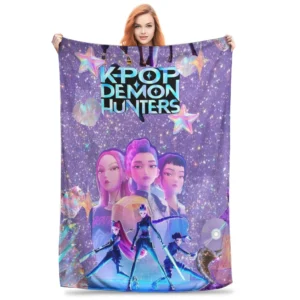 KPOP Stars Huntrix Rumi Mira Zoey Soft Throw Blanket – Vibrant Fan Design