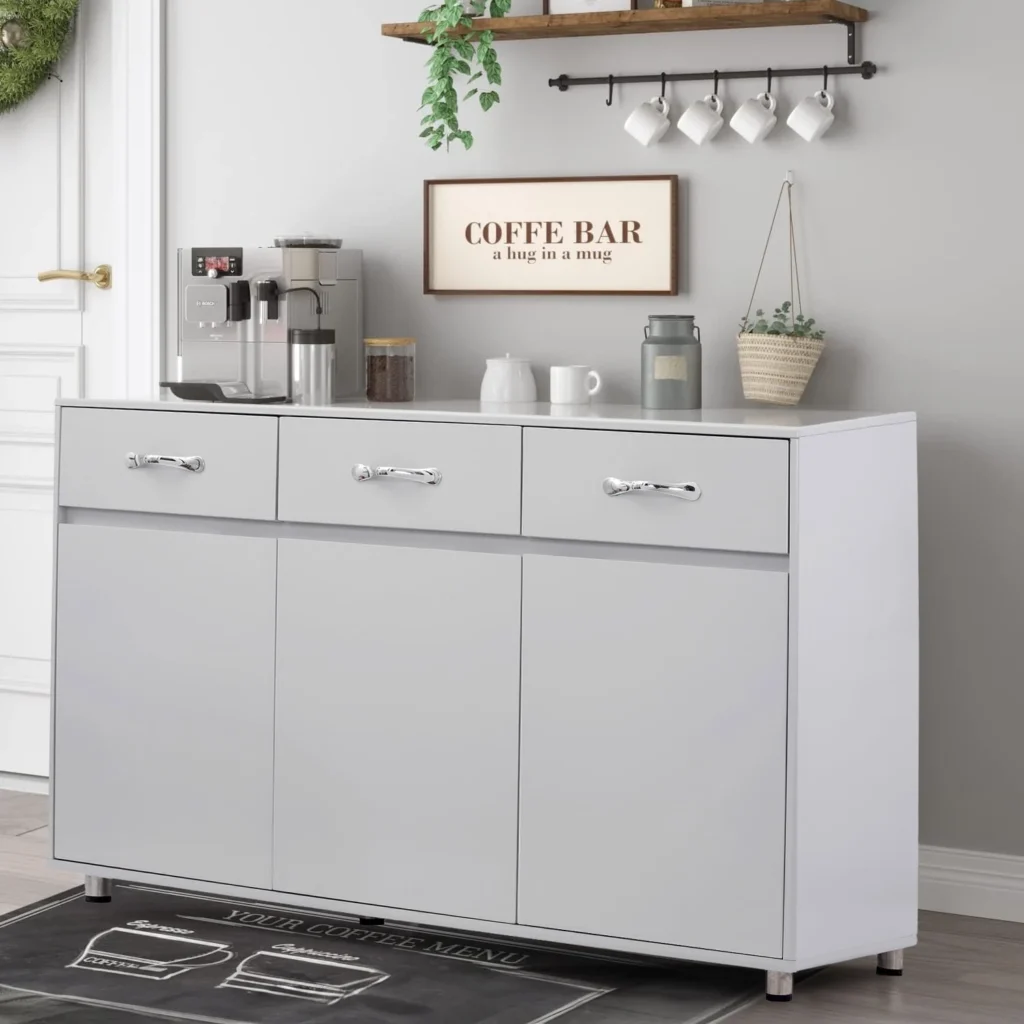 Ktaxon 4-Drawer Floor Storage Cabinet – Versatile White MDF — alternate angle showing full product