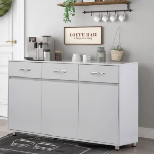 Ktaxon 4-Drawer Floor Storage Cabinet – Versatile White MDF
