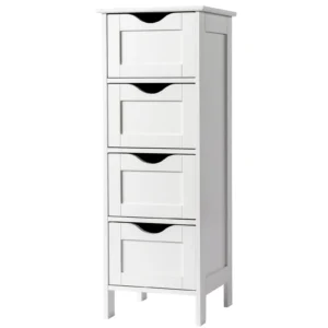 Ktaxon 4-Drawer Floor Storage Cabinet – Versatile White MDF