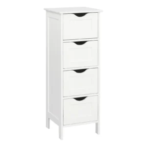 Ktaxon 4-Drawer Floor Storage Cabinet – Versatile White MDF