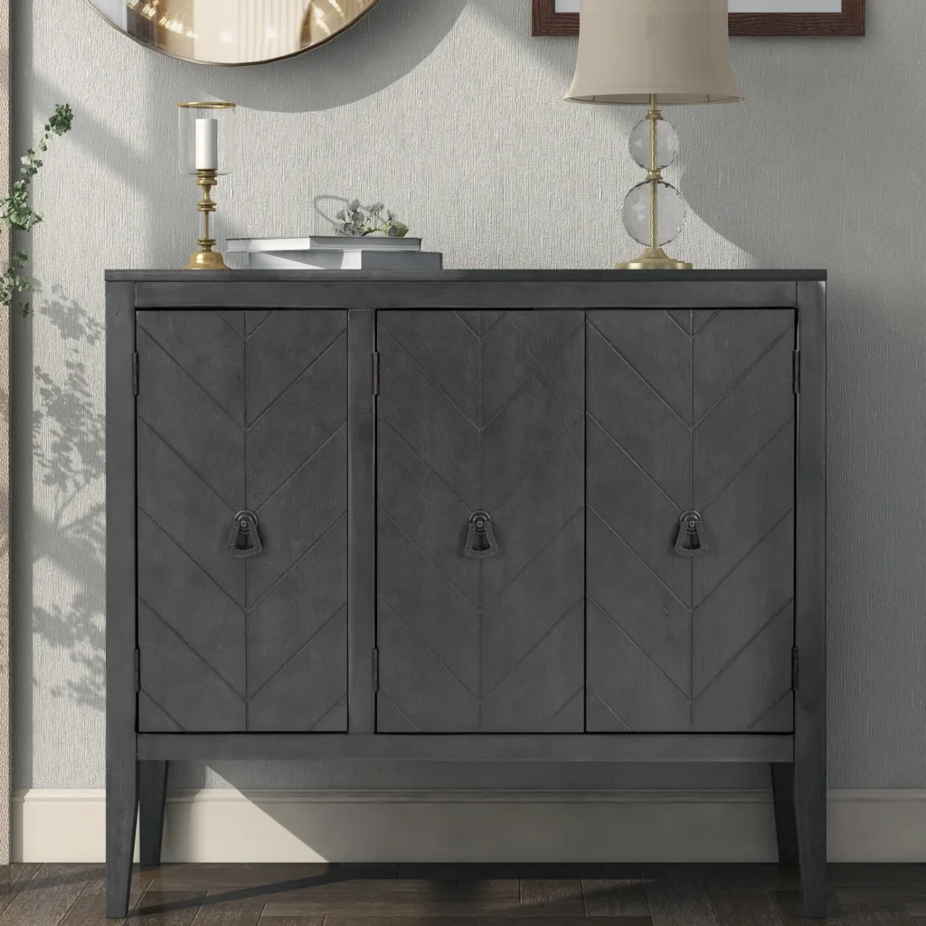 Ktaxon 4-Drawer Floor Storage Cabinet – Versatile White MDF — close-up detail of design and finish