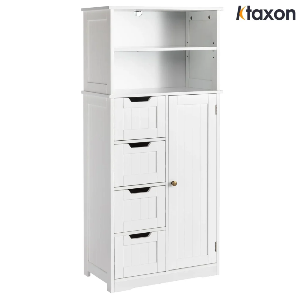 Ktaxon Multi-Storage Floor Cabinet – Rattan-Style Versatility — alternate angle showing full product