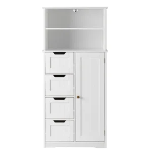 Ktaxon Multi-Storage Floor Cabinet – Rattan-Style Versatility