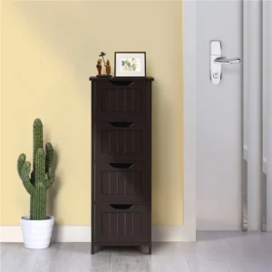 Ktaxon Wooden Bathroom Floor Cabinet – 4 Drawers, 1 Cupboard, 2 Shelves
